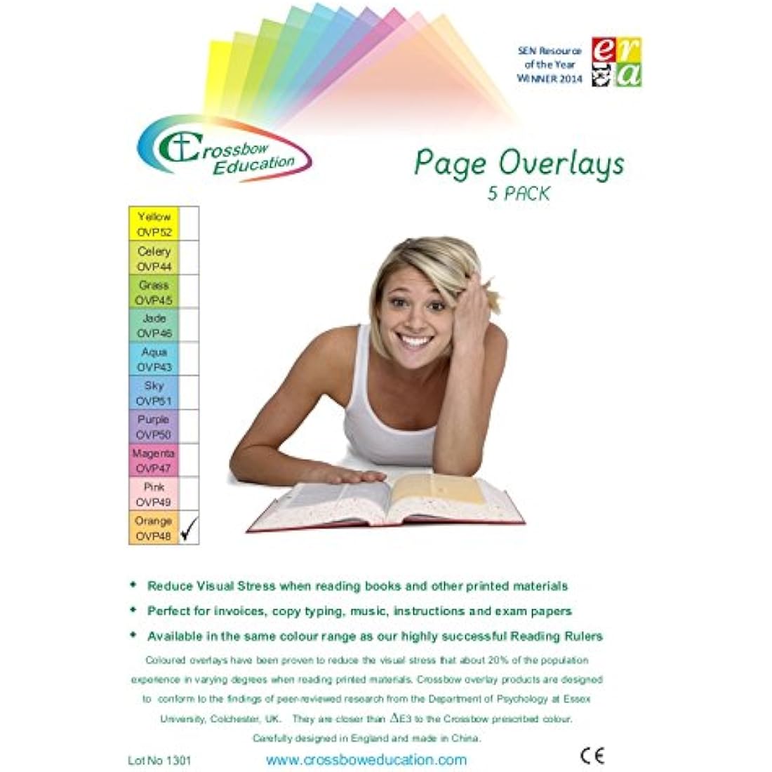 Crossbow Education Page Overlay - Orange (Pack of 5)