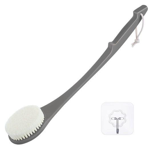 Body Brush Back Scrubber, 17 in Never Mold Back Brush Long Handle for Shower, Exfoliating Brush Dry Brushing Body Brush for Men Women Elderly Deep