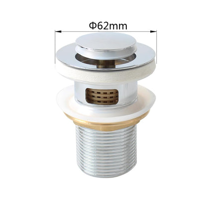 WaiiHO 021 Basin Drainer with Overflow, Brass, Chrome Finish, with Drain Basket, G1 1/4