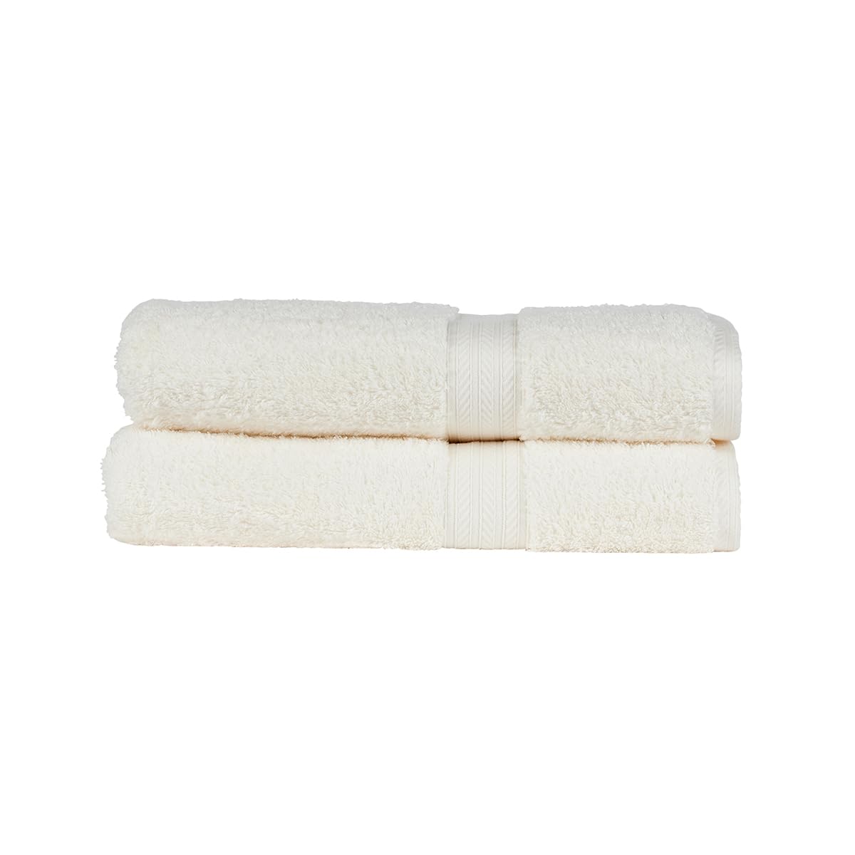 Christy Renaissance 2 Bath Towels Set | Parchment Off-White | 100% Egyptian Cotton Pile | Luxuriously Soft and Super Absorbent | 675 GSM
