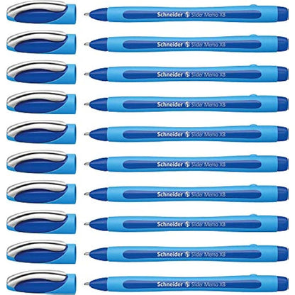 Schneider Slider Memo XB Ballpoint Pen Pack of 10 (10 + 6 (Blue + Assorted)