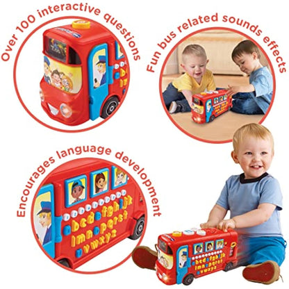 VTech Playtime Bus with Phonics, Educational Toy for Children with Letters, Phonics & the Alphabet, Over 100 Interactive Curriculum Questions, Kids Learning Toy for 2, 3, 4+ Years, English Version