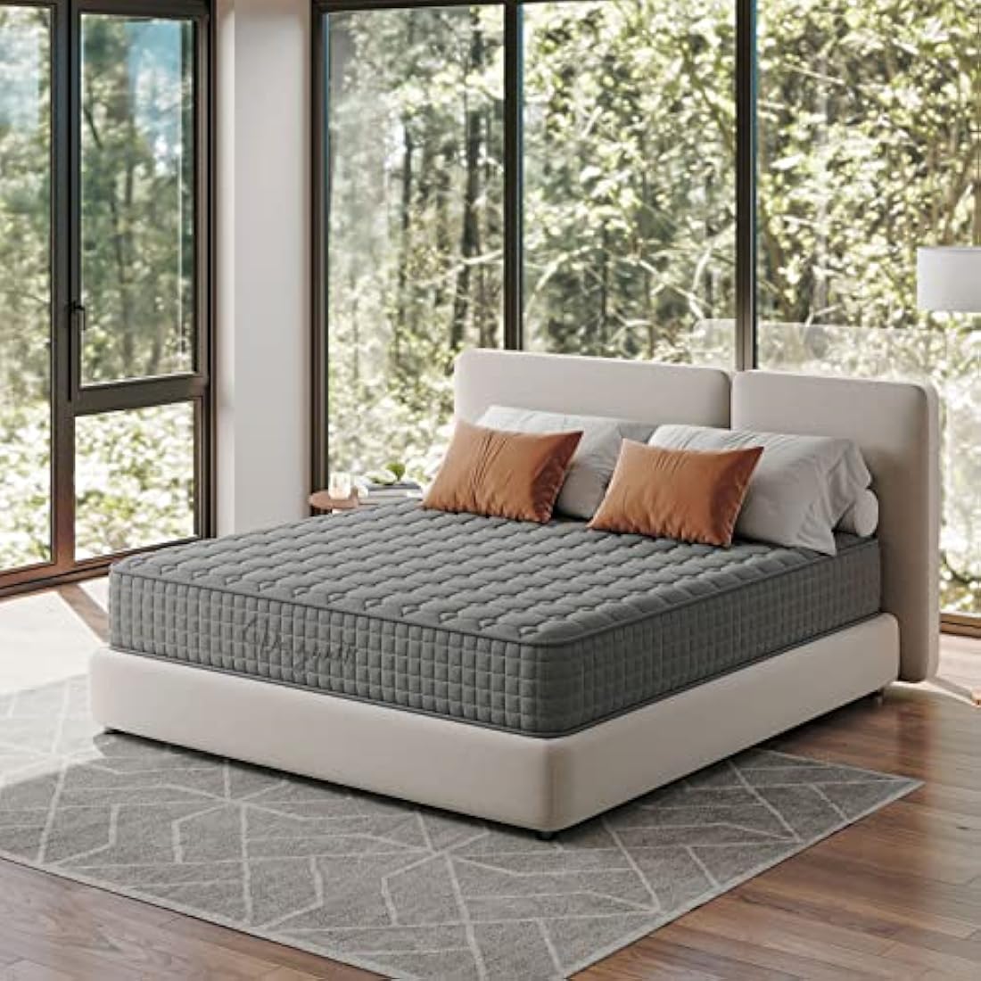 Vesgantti 3FT Single Mattress, 10 Inch Hybrid Mattress with Breathable Memory Memory Foam and Individually Pocket Spring - Medium Firm, Grey