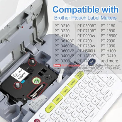 Upwinning Tze-231 Tz Tape 12 mm Compatible with Brother Label Tape 12mm for Brother Label Printer, Replace for P-Touch 12mm 0.47 Laminated for P Touch H110 E110 H100R H108 H101C H200 1000, 3-Pack