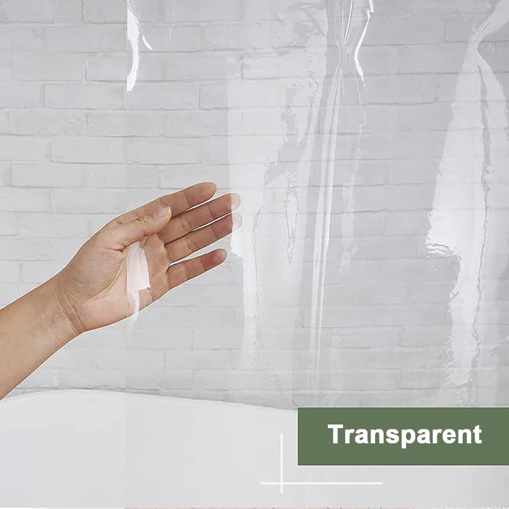 Lkw Ogechi Transparent Shower Curtain Thick Extra Wide 180cm-300cm, 200cm Drop PVC Bath Curtain, 300X200cm Quick-drying Clear Shower Curtain