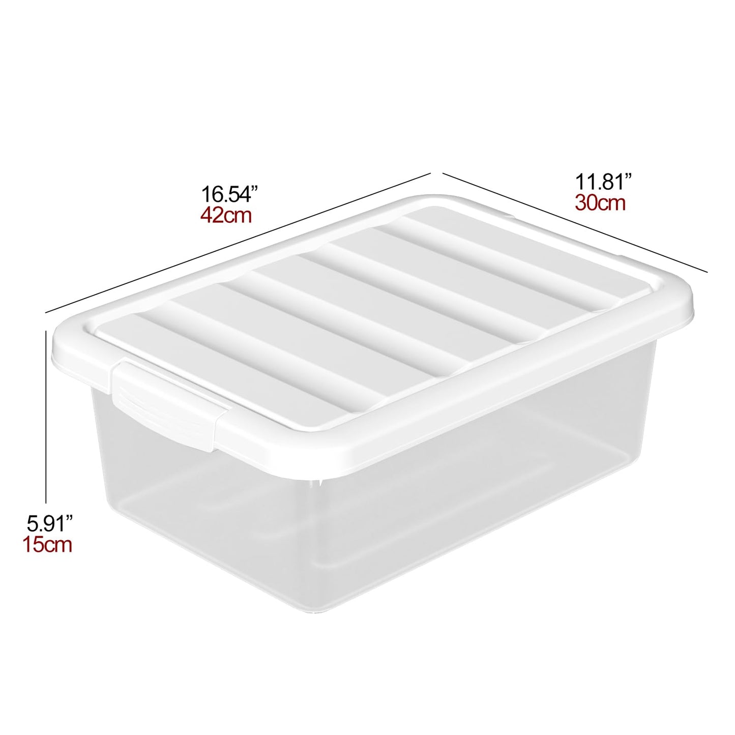 Ucake 14 L Plastic Storage Box with Lids, Clear Plastic Box with Lid, 2 Packs