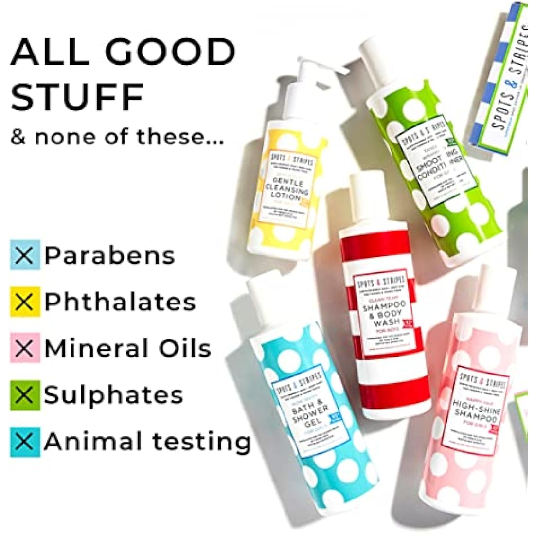 Spots & Stripes - Starter Skincare Set for Boys, Easy-to-Use and Natural Essentials for Teen and Young Skin, with Virgin Coconut, Kanuka and Niaouli, Super Gentle (150ml and 15g)