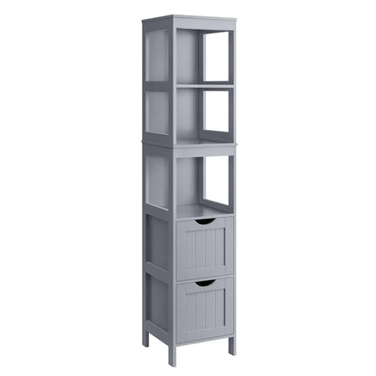 VASAGLE Bathroom Floor Cabinet, Freestanding Bathroom Storage Unit, with 2 Drawers, 3 Open Compartments, for Bathroom, Living Room, Kitchen, Modern