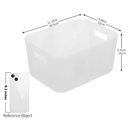 Cetomo 8L*6 Storage Basket, Plastic Open Storage Box, Containers for Shelves, Organizers with Handles for Office, Countertops, Cabinets, PP, BPA Free