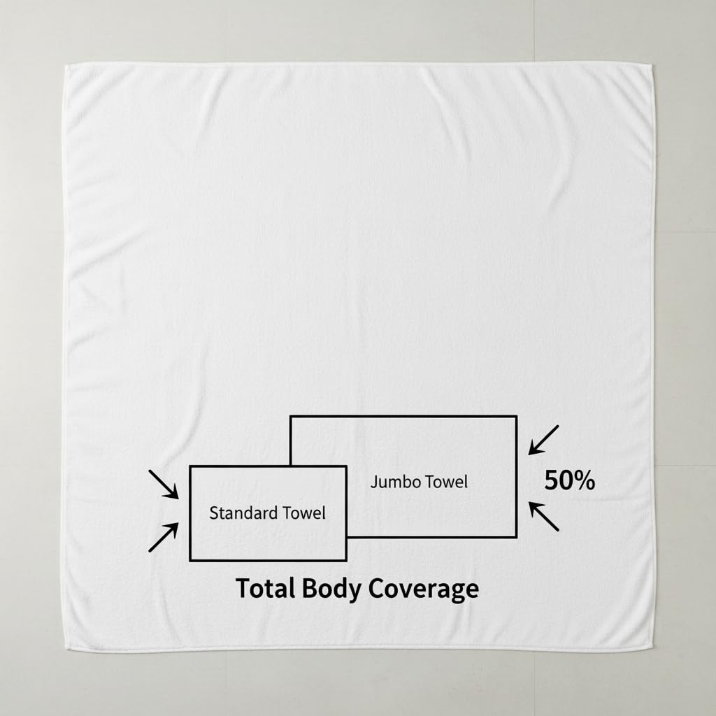 Aaf Textiles Bath Sheets Extra Large Oversized 96 x180 cm in White, 100% Egyptian Cotton Style 515 GSM Shower Towel – Thick and Absorbent