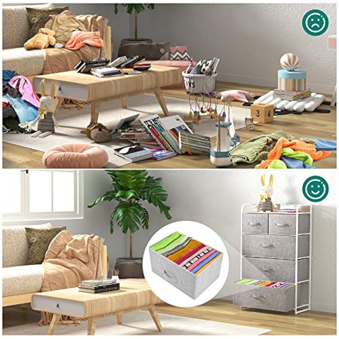 YITAHOME Chest of Drawers, Non-Woven Fabric 5-Drawer Storage Organizer Unit for Bedroom Living Room Closet, Sturdy Steel Frame, Easy Pull Fabric Bins & Wooden Top, Fabric Dresser
