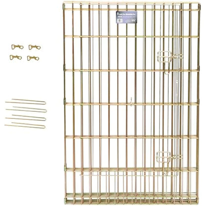MidWest Homes for Pets Folding Metal Dog Exercise Pen and Pet Playpen with Door, Includes Grounding Stakes and Provides 1.5 Meters of Play Space, 122 cm Tall, Gold Zinc, 548-48