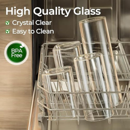 ComSaf 750ml Glass Food Storage Jars Set of 6, Clear Glass Storage Containers with Bamboo Lids, Pantry Organization Jar, Spice, Tea, Coffee and Sugar Container, Small Canister Set for Kitchen
