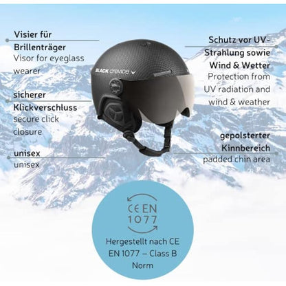 Black Crevice Gstaad Adults' Ski Helmet