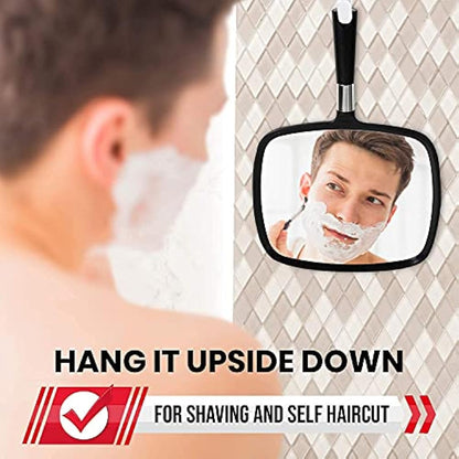 MIRRORVANA Large & Comfy Hand Held Mirror with Handle (Black (5-Pack))
