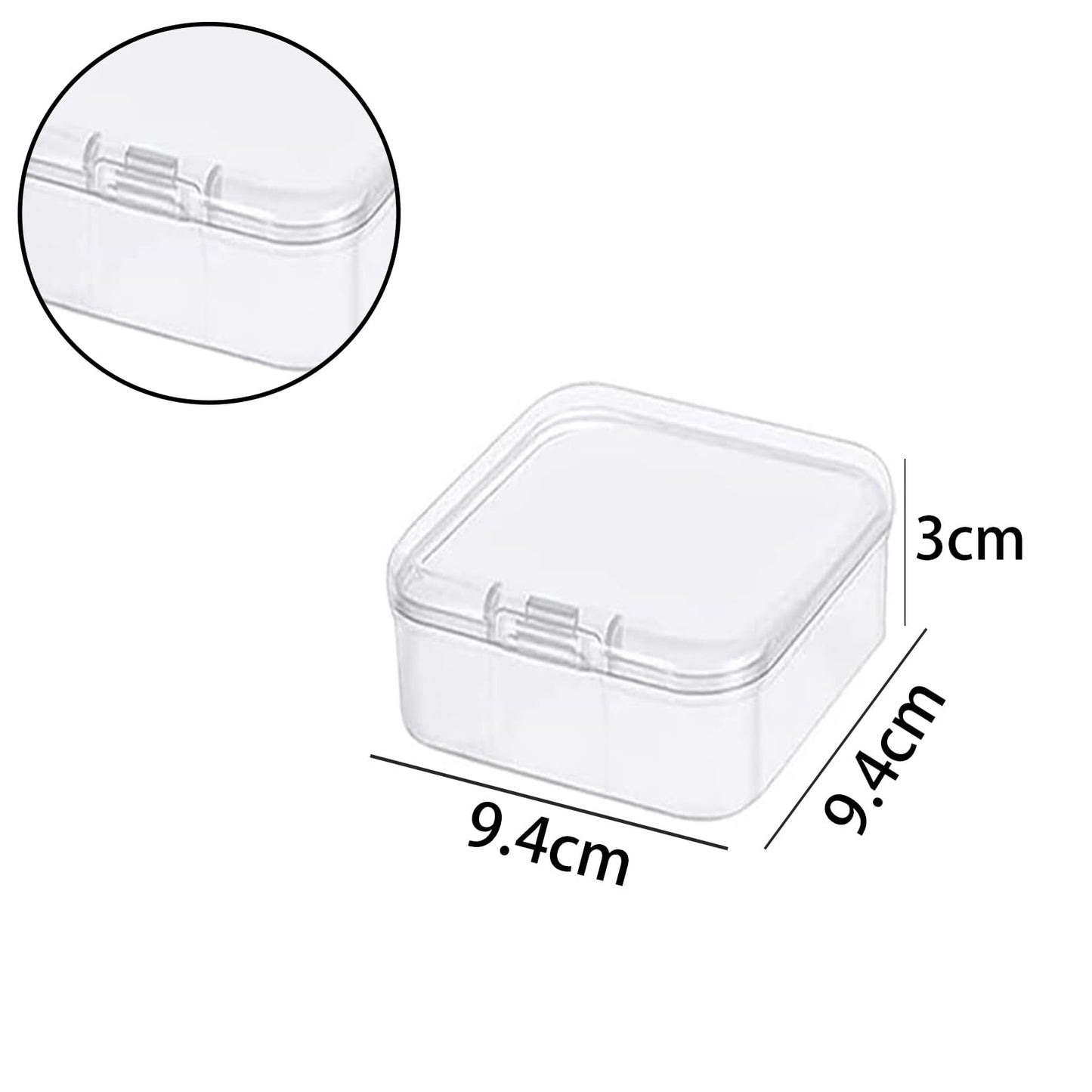 Leliafleury 9.4x9.4x3cm Transparent Plastic Organizer, 5Pcs Empty Mini Square Storage Containers Clear Plastic Storage Boxes with Lids for Small Items