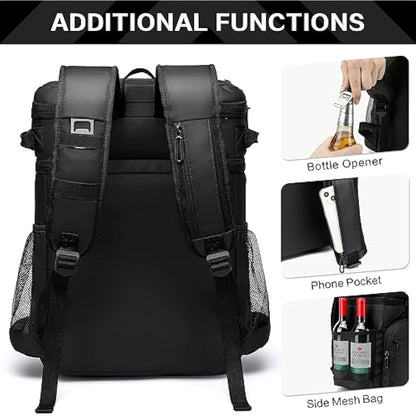 Laripwit Cooler Backpack 54 Cans Insulated Cool Bag Rucksack Leak-Proof Picnic Backpack for Men Women - Perfect Large Soft Cooler Rucksack for Travel, Camping, Lunch, Beach
