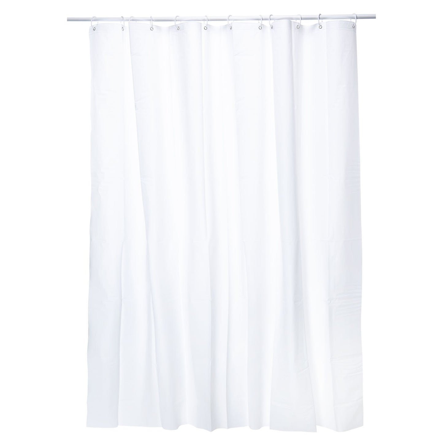 GOODS+GADGETS Shower Curtain Bath Curtain; Waterproof, Washable Anti-Mould 100% Polyester Bath Curtain for Bathtub & Shower Tray (White)