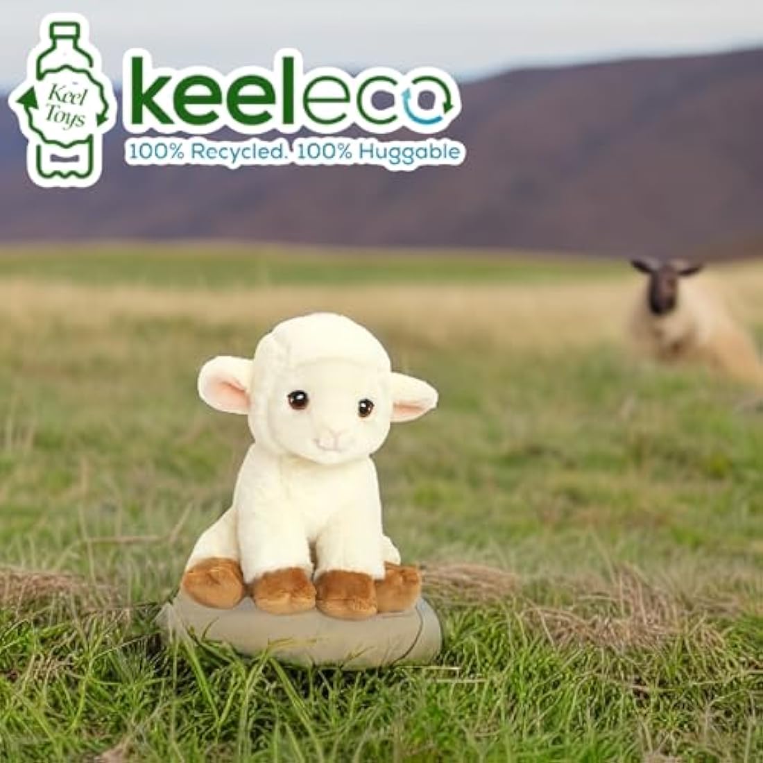 Deluxe Paws Plush Cuddly Soft Eco Toys 100% Recycled (Sheep)