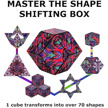 Shashibo Shape Shifting Box - Award-Winning, Patented Sensory Cube w/ 36 Rare Earth Magnets - Extraordinary 3D Magic Cube – Sensory Toy Transforms Into Over 70 Shapes (Chaos- Artist Series)