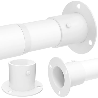 Wardrobe Rail to Hang Clothes, Wardrobe Pole Extendable Clothes Rail for Clothes, Bedroom,Windows and Showers, 68-110CM/Diameter 32MM，White