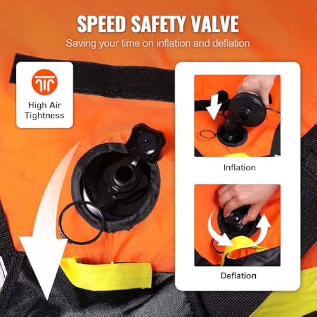 VEVOR Towable Tube for Boating, 1-2 Riders Inflatable Towable Tubes with Deck Seats and Backrest, 340 lbs Water Sport Tube for Boat to Pull, Full Nylon Cover, EVA Grab Handles and Speed Safety Valve