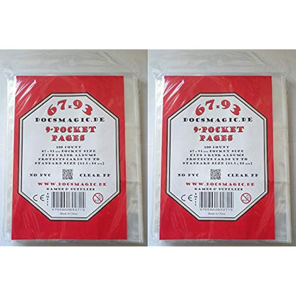 docsmagic.de 200 9-Pocket Pages - 11-Hole - 3-Ring Album Ordnerseiten- MTG - PKM - YGO
