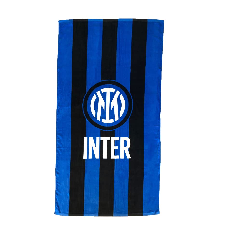 Inter Terry Beach Towel, 90 x 170, Logo, 100% Cotton, Official Product, Graphic Nerazzurri