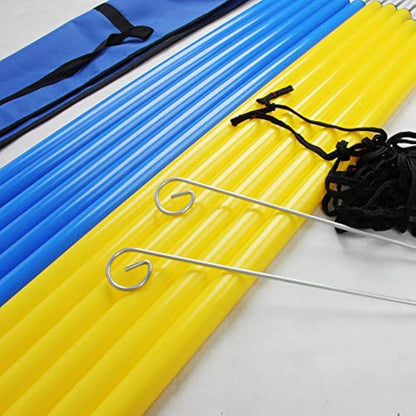 pet prime Outdoor Dog Obstacle Agility Training Exercise Equipment Kit Dog Agility Equipment Set - 12PCS Weave Pole Set