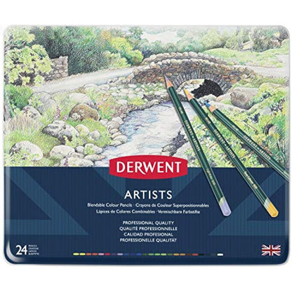 Derwent Artists Colouring Pencils, Drawing & Colouring, Set Of 24, Professional Quality, Ideal For Layering & Blending, 32093