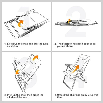 Homecall 30023 Folding garden camping chair with Olefin fabric UV protection water proof sponge padded grey backrest adjustable, 104.0 cm*70.0 cm*60.0 cm