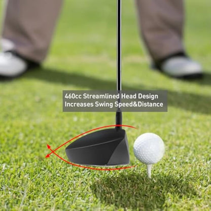 MAZEL Titanium Golf Driver for Men 460CC Right Handed, Premium Cup Face Design Maximize Ball Distance