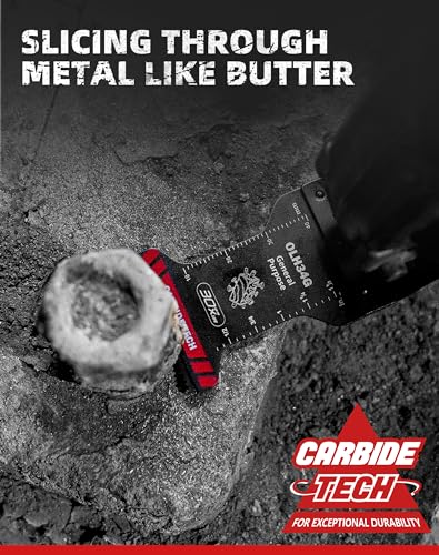 EZARC Carbide Oscillating Saw Accessories, General Purpose Multi Tool Accessories Quick Release for Metal, Nails, Wood, Plaster, Drywall and PVC, 3-Pack