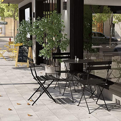 Grand patio Bistro Set 3 Pieces, Garden Furniture Set, Folding 2 Chairs and 1 Table, Weather-Resistant, Patio Table Chairs for Balcony,Yard, Garden Black