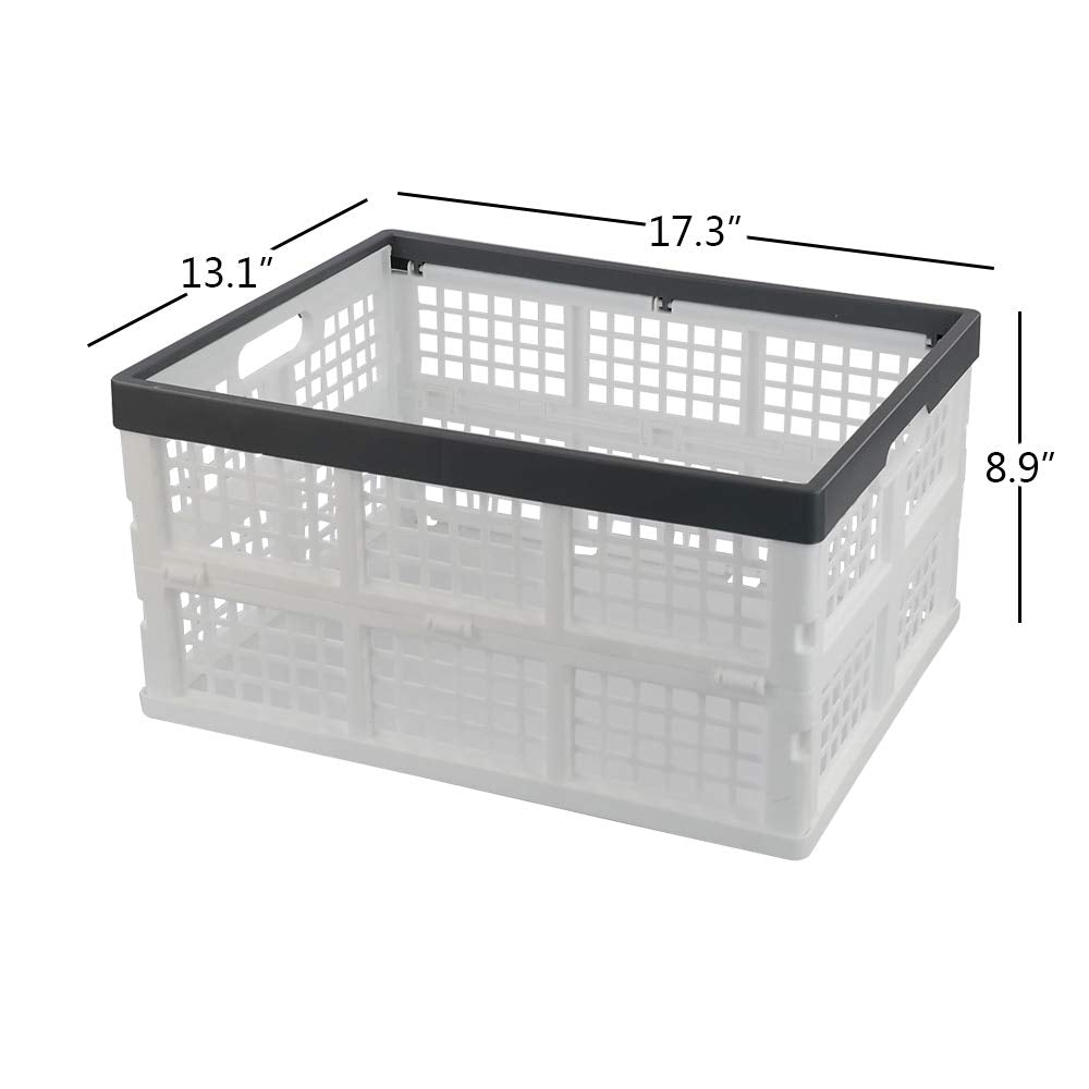 Teyyvn 3-Pack 30 L Plastic Stackable Collapsible Storage Crates