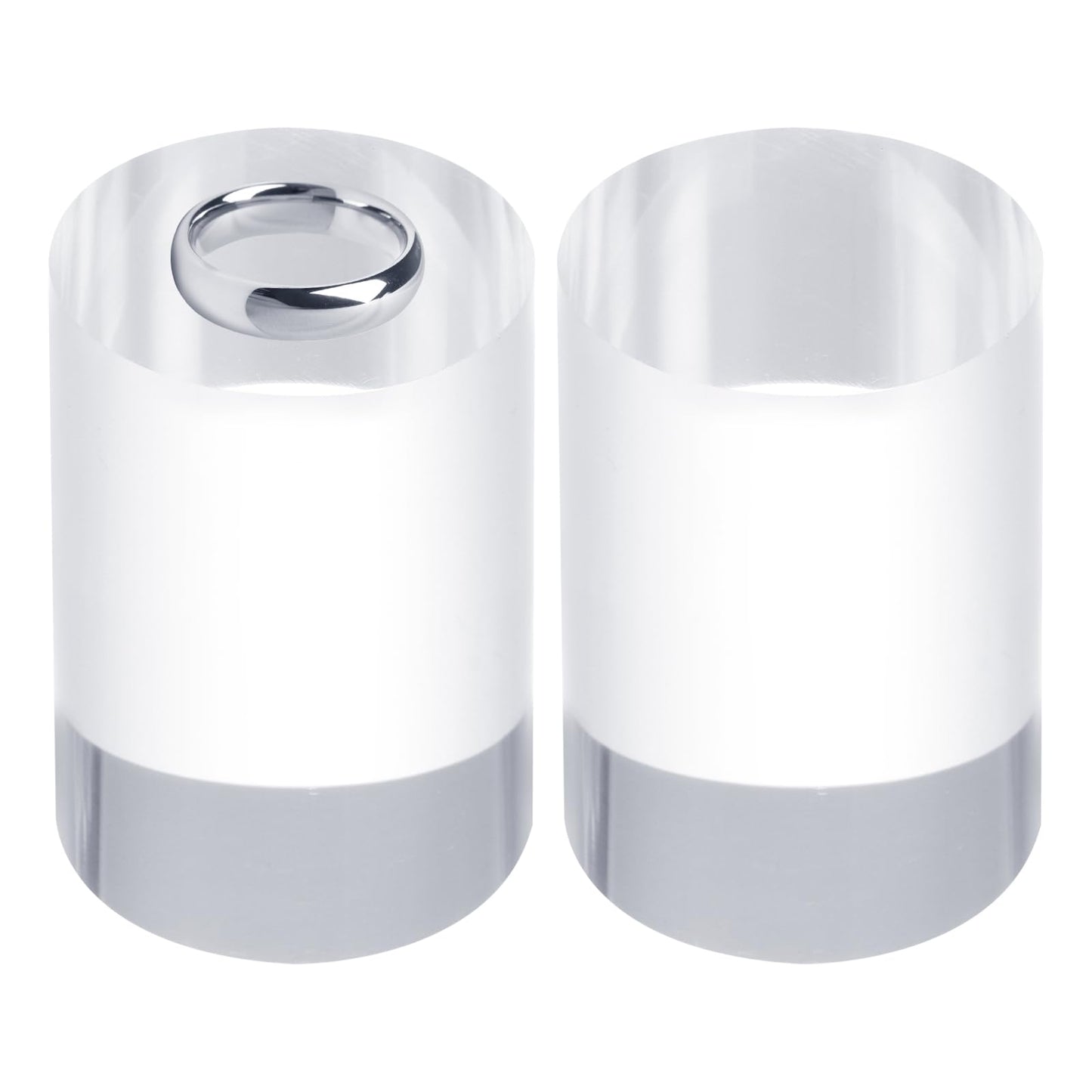 sourcing map 2pcs Acrylic Cylinder Display Blocks, 40 x 60 mm/1.6" x 2.4" Clear Jewelry Display Base Polished Cube Riser Stand Display Holder Base