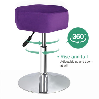 FURWOO Hexagon Beauty Stool with Velvet Cushion Height Adjustable Makeup Stool for Dressing Table SmallPurple