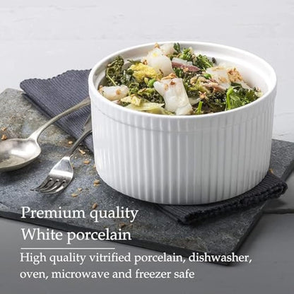 WM Bartleet & Sons 1750 T178 Traditional Porcelain Professional Soufflé Dish, 18cm Diameter, 1.6 LTR Capacity – White