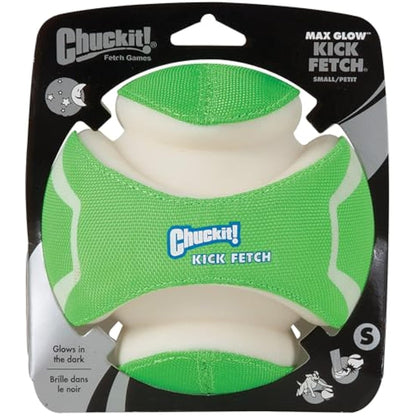Chuckit! Kick Fetch Max Glow Interactive Rechargeable High Visibility Dog Toy Throw or Kick Toy for Dogs, Small