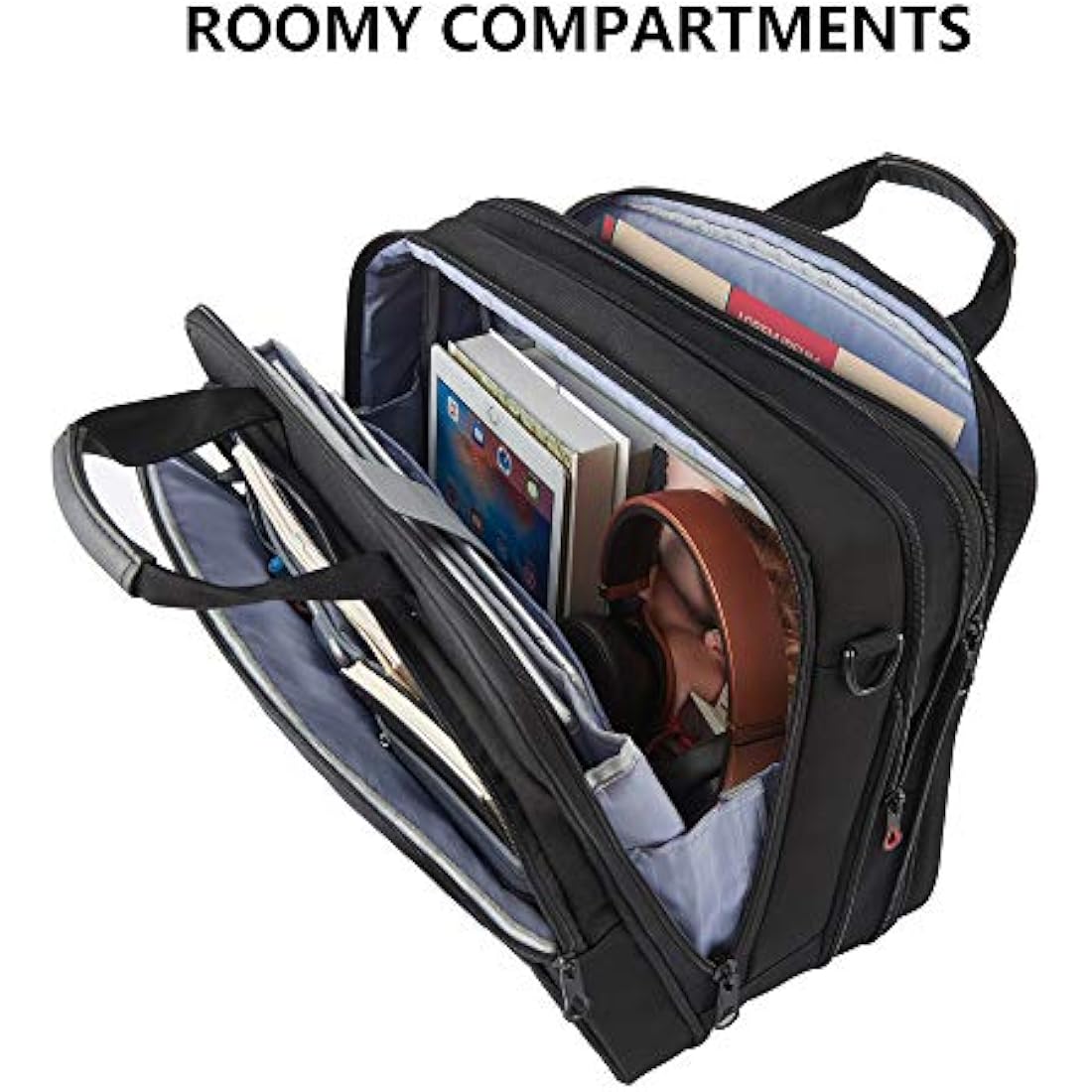 KROSER Laptop Bag Premium Laptop Briefcase Fits Up to 17.3 Inch Laptop Expandable Water-Repellent Shoulder Messenger Bag Computer Bag for Travel/Business/School/Men/Women-Black
