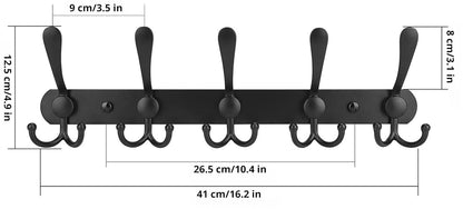 GlazieVault Coat Hooks for Wall - Stainless Steel Coat Racks 2 Pack - Heavy Duty Coat Hook Wall Mounted