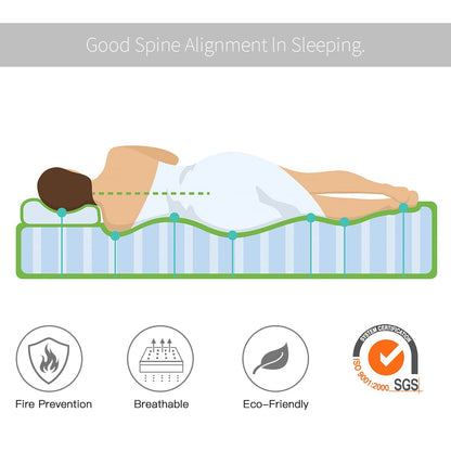 Good Nite Double Mattress 4FT6 135x190cm - Hybrid Sprung & Memory Foam, 7-Inch Medium Firm, Quiet, Compressed in a Box