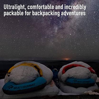 Sea to Summit - Aeros Ultralight Pillow L - Lightest Curved Inflatable Travel Pillow - Stretch-Knit 20D Polyester - Lock System - For Ultralight Backpacking - 44 x 32 x 14cm - Grey - 70g