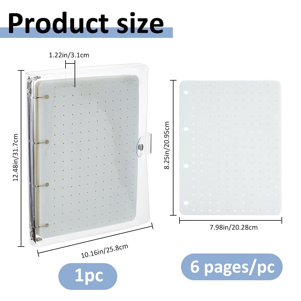 SUPERFINDINGS A4 Enamel Pin Display Book 6 Page Pin Collection Display Holder 300 Pins Capacity Pins Storage Organizer Portable Lapel Brooch Holder