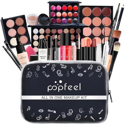 FantasyDay All-in-one Makeup Set Gift Surprise | Full Makeup Kit for Women Cosmetic Essential Starter Bundle Include Eyeshadow Palette Lipstick Blush Foundation Concealer Face Powder Lipgloss Brush