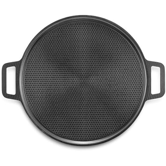 HexClad Hybrid Nonstick Pizza Steel for Pizzas and Flatbreads Up to 35 cm, Dishwasher-Friendly, Oven and BBQ-Safe Up to 480°C