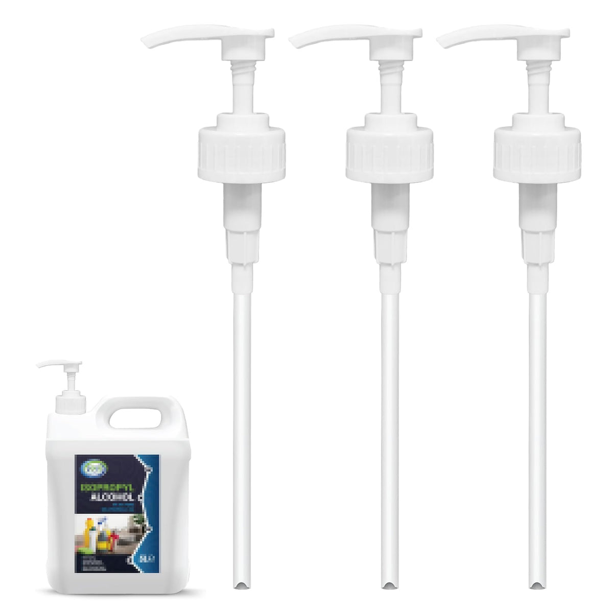 3 Pcs 5L Bottle Pump Dispenser for Isopropyl Alcohol Pump for 5ltr Container Cleaning With Tube 4ml Dose Ideal for Shampoo, Alcohol, Oils, Perfumes