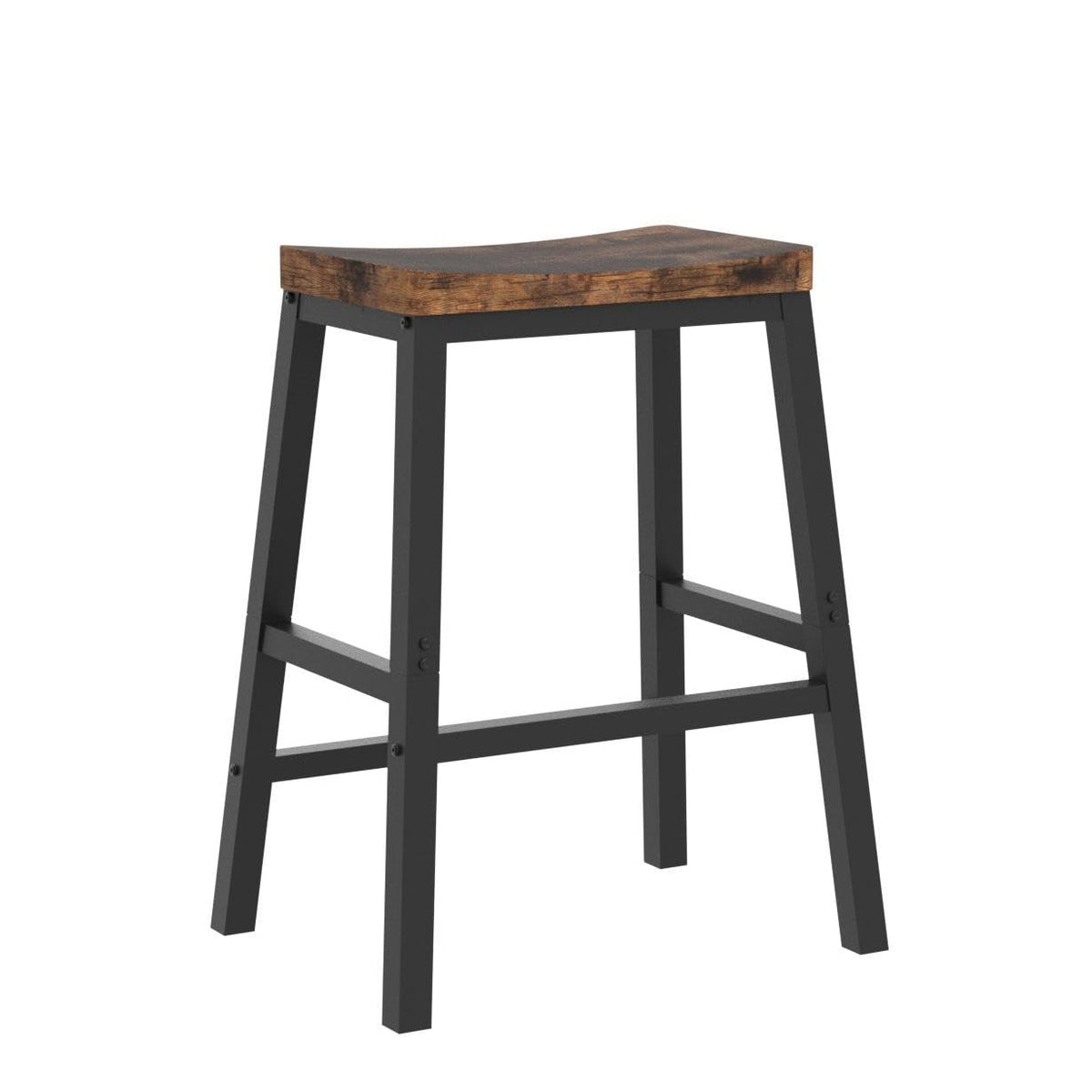 HOOBRO Bar Stools Set of 2, Tall Kitchen Breakfast Stools with Footrests, Bar Chairs with Saddle Seat for Kitchen, Counter, Easy Assembly