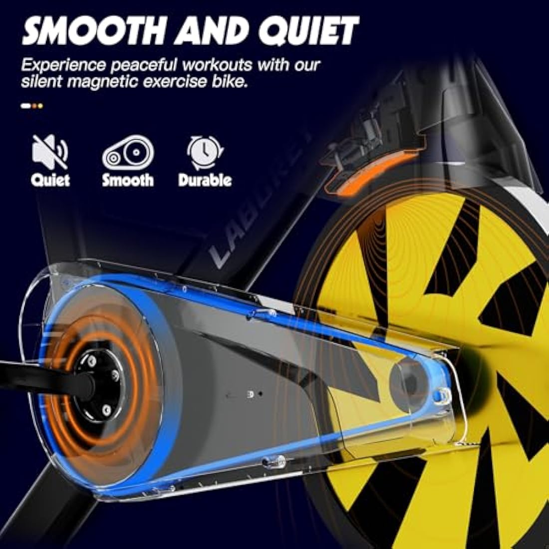 LABGREY Exercise Bike Indoor Cycling Bike Stationary Cycle Bike with Heart Rate Sensor & Comfortable Seat Cushion, Quiet Fitness Bike for Home Cardio Workout