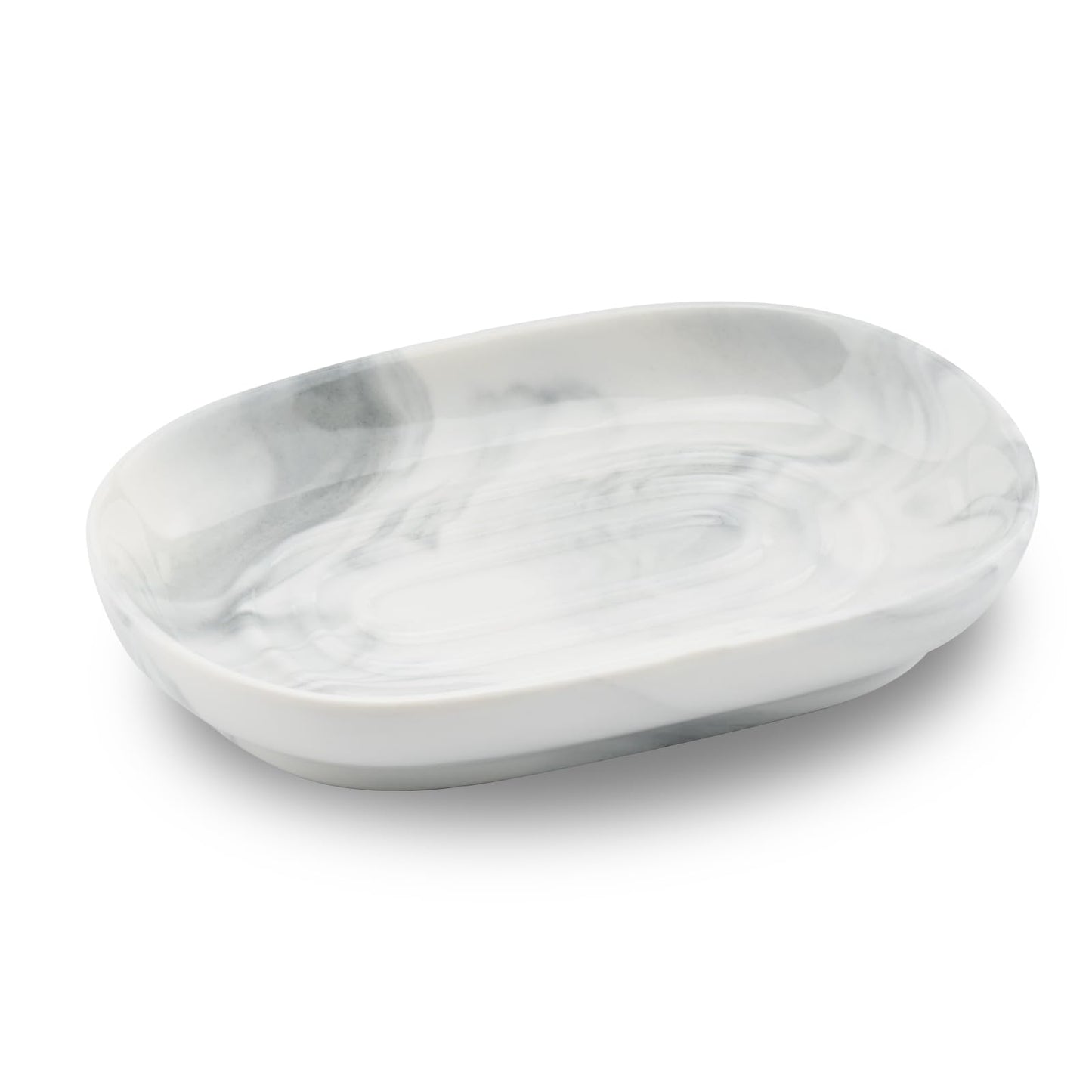 YoHyien Ceramic Soap Dish, Anti-Slip Marble Soap Dish for Bathroom, Soap Tray Dish, Soap Holder for Shower, Kitchen, and Sink